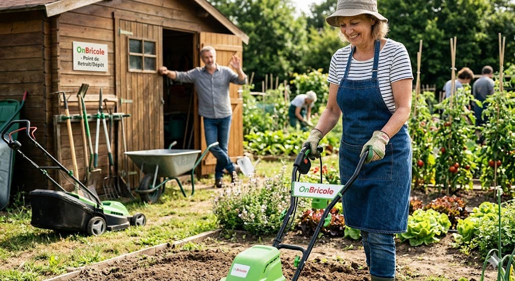 outils dans jardin